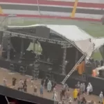 Chuva e ventos fortes desabam parte de estrutura de palco em show musical no estádio do Botafogo