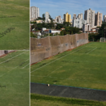 Torcida do Botafogo pichou gramado do campo de treinamento protestando contra a S/A após décimo jogo sem vencer