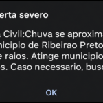 Defesa Civil emite alerta de chuva forte e raios em Ribeirão Preto