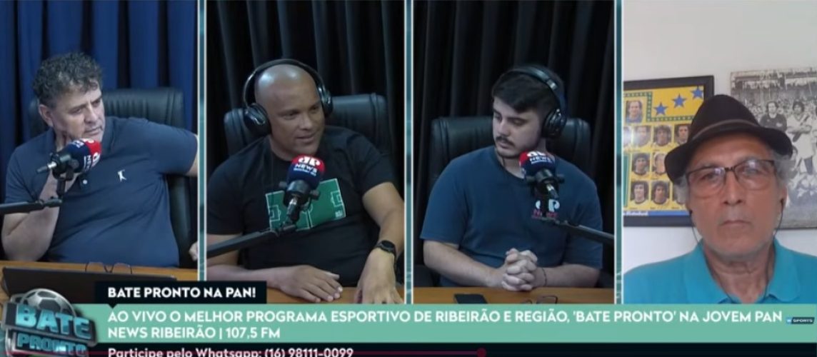 Imagem da entrevista do técnico Osny durnate o programa Bate Pronto da Rádio Jovem Pan News FM 107,5